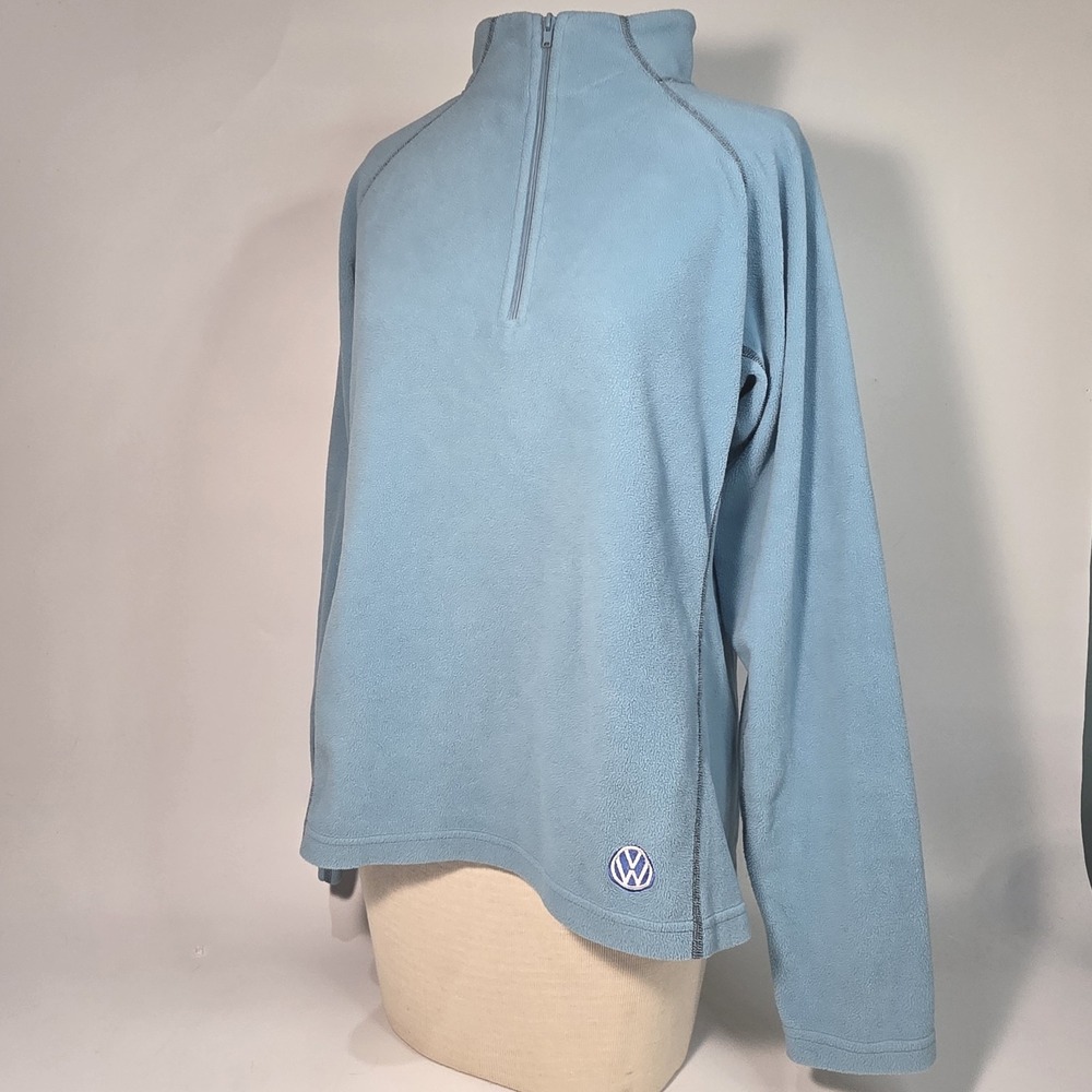 Woman's Blue Fleece Volkswagen VW Chestnut Hill Quarter-Zip Fleece Jacket Size L